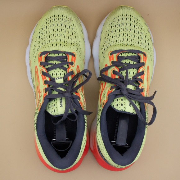 Brooks Glycerin 20 Lime Red Ebony Running Shoes 1103821D725 Men's Size 8 D - Picture 5 of 9